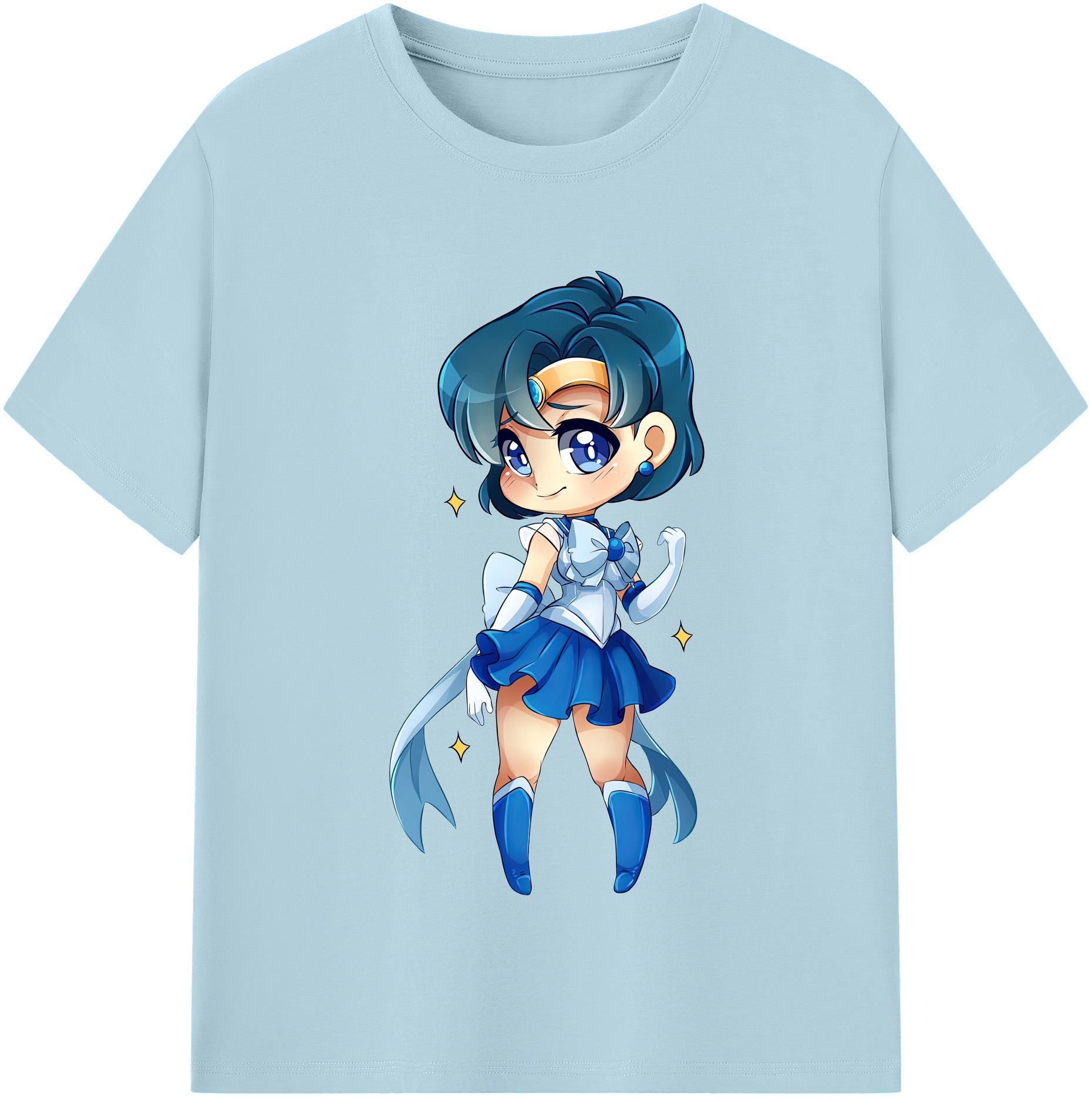 （画像用） 美少女戦士セーラームーン 水野 亜美 みずの あみ Sailor Moon Mizuno Ami 綿100％半袖Tシャツ（フロントプリント）